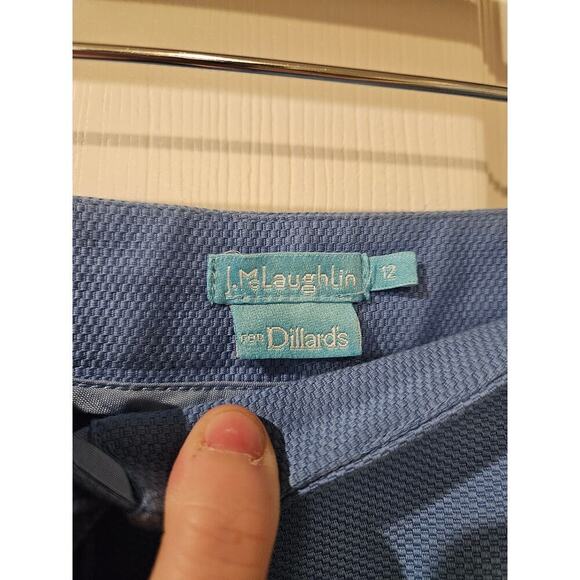 J. McLaughlin Cropped Pants Ankle Womens 12 Cyan Blue Textured Cotton Stretch - Picture 3 of 7